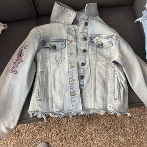 Disney Denim Jacket with Purple Sleeve Detail